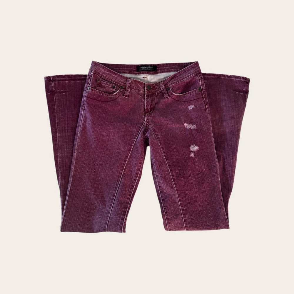 Women's London Jean Flare & Wide Leg Jeans Size 4 Burgundy - Picture 5 of 7